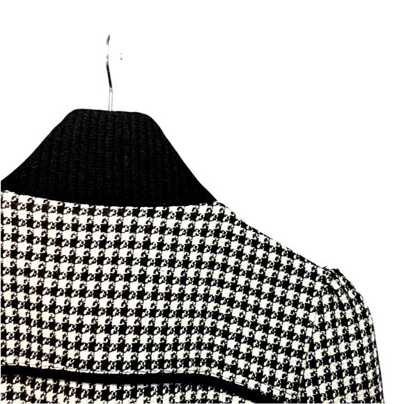 VTG Billabong Black/White Houndstooth Tweed Wool Blend Full Zip Puffed Shoulder - Picture 13 of 14